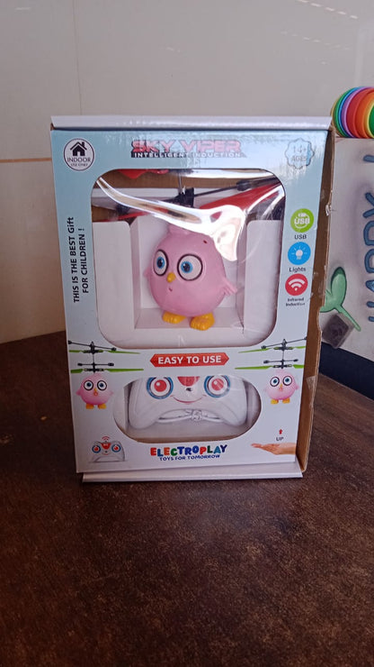 Flying Bird Rc Toy With Led Amp Remote Control  Pink Owl Design (1 Set)