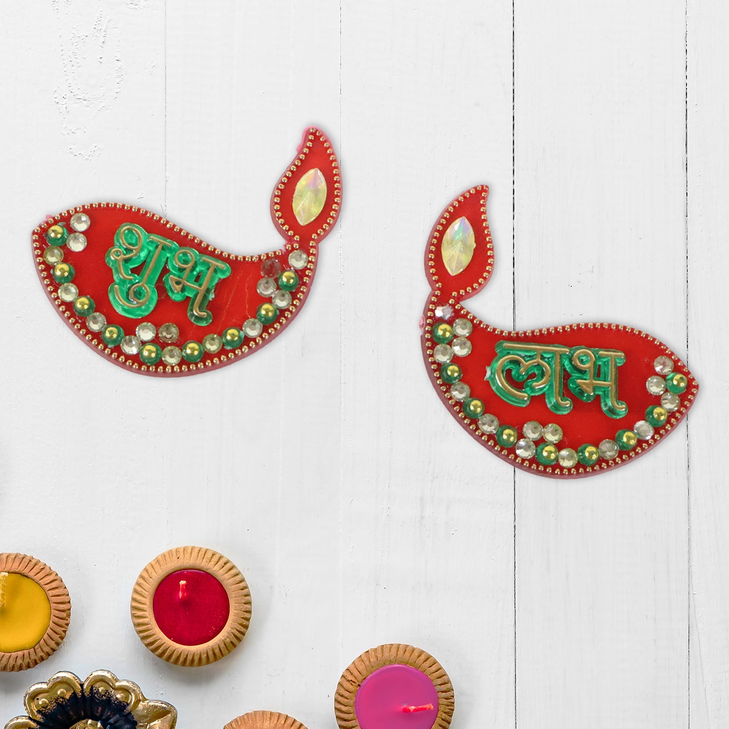 Traditional Decorative Shubh Labh Door Hanging (6 Pc  1 Set)