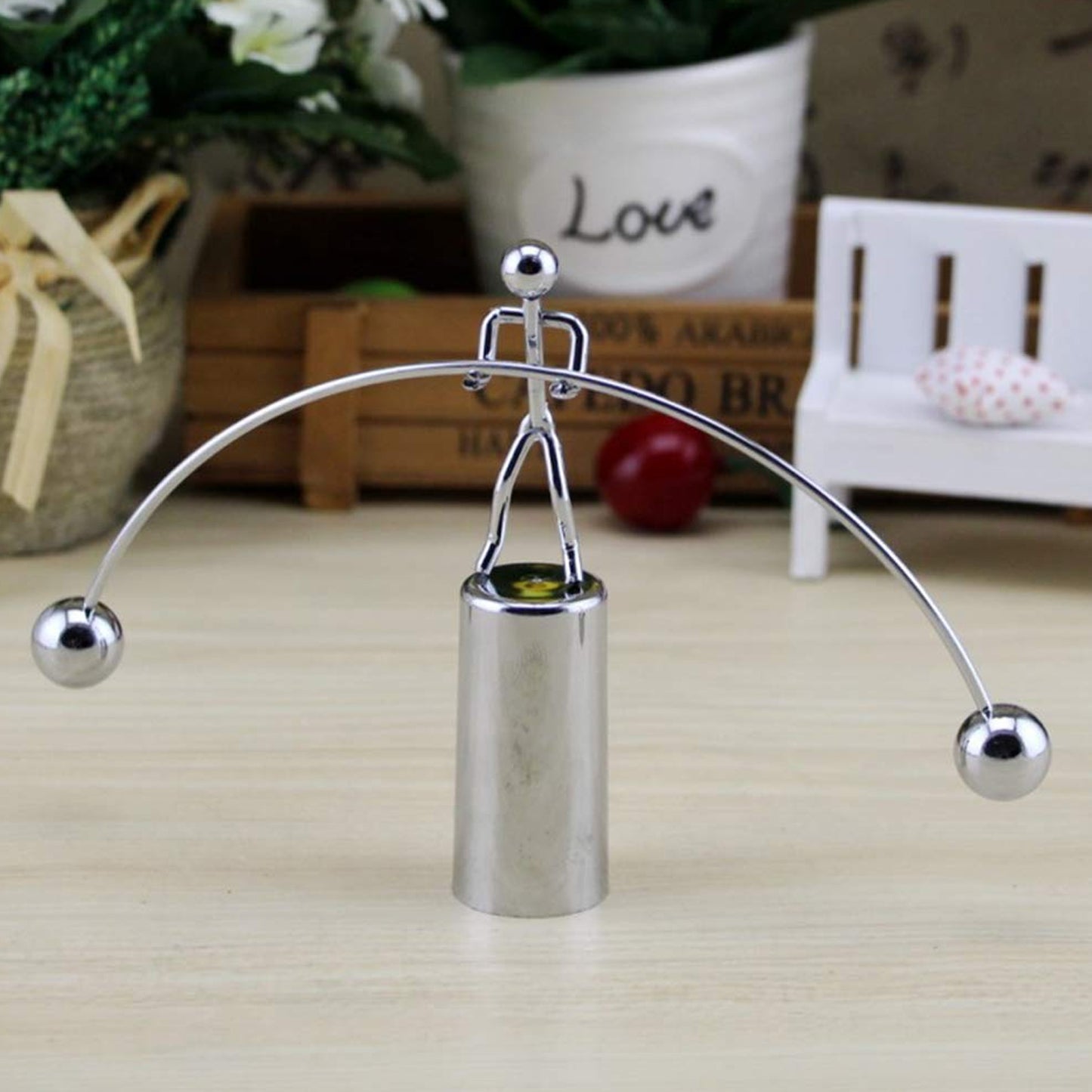 7875 Mini Steel Balance Toy Decoration Pendulum Newton Cradle Balance Ball Tumbler Desk Toy Metal Man Home Home Decoration Crafts