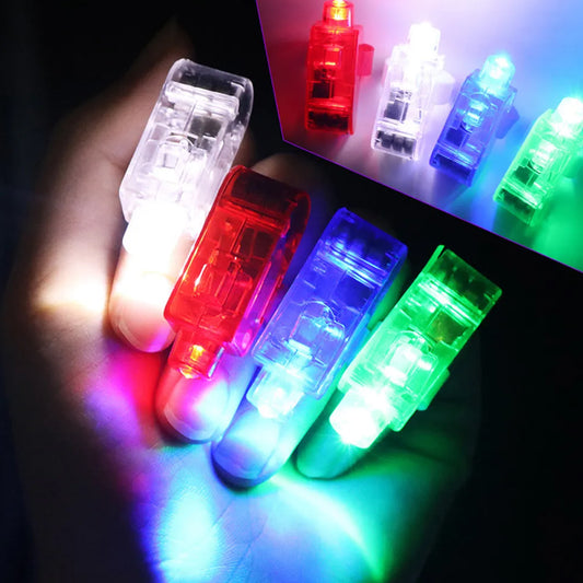 Light Up Finger Tips Clear Mini Rings Led Glow Ring With Elastic Band (1 Pc)