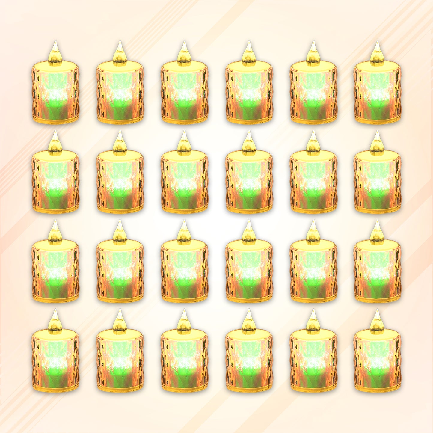 24 Pc Flameless And Smokeless Decorative Melting Candles Led Tea Light Candle Flickering Electronic Candle