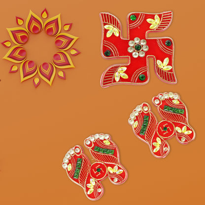 Traditional Decorative Shubh Labh Door Hanging (6 Pc  1 Set)