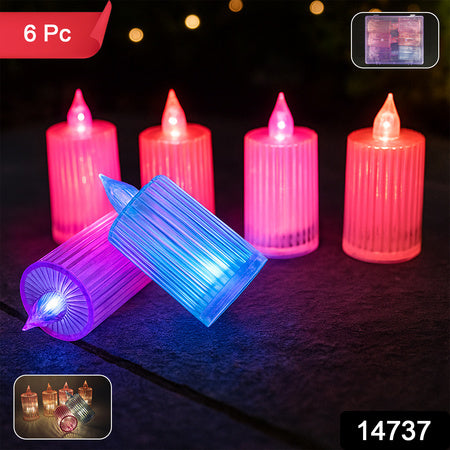 Decorative Flameless Electronic Led Candle Light Set (6 Pc)