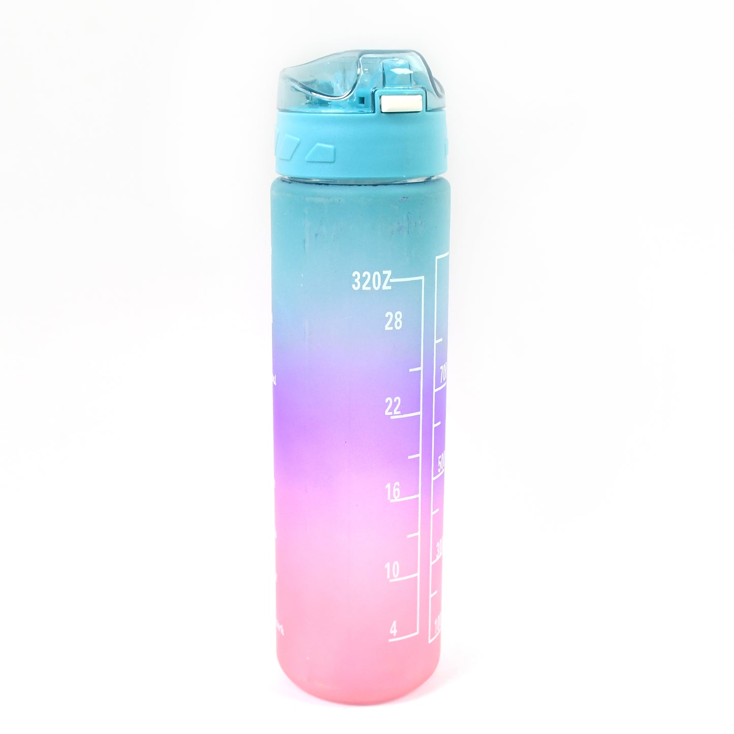 Plastic Colorful Motivational Water Bottle With Straw (900 Ml)