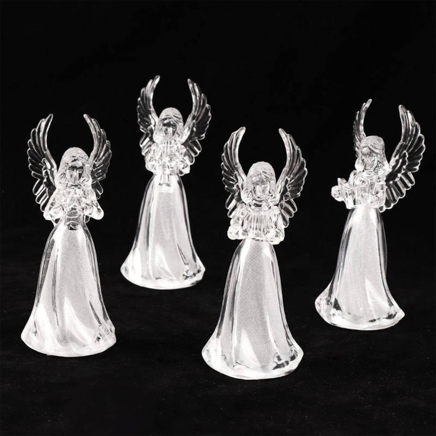 Battery Operated Led Angel Decorative Lights (4 Pc  Set)