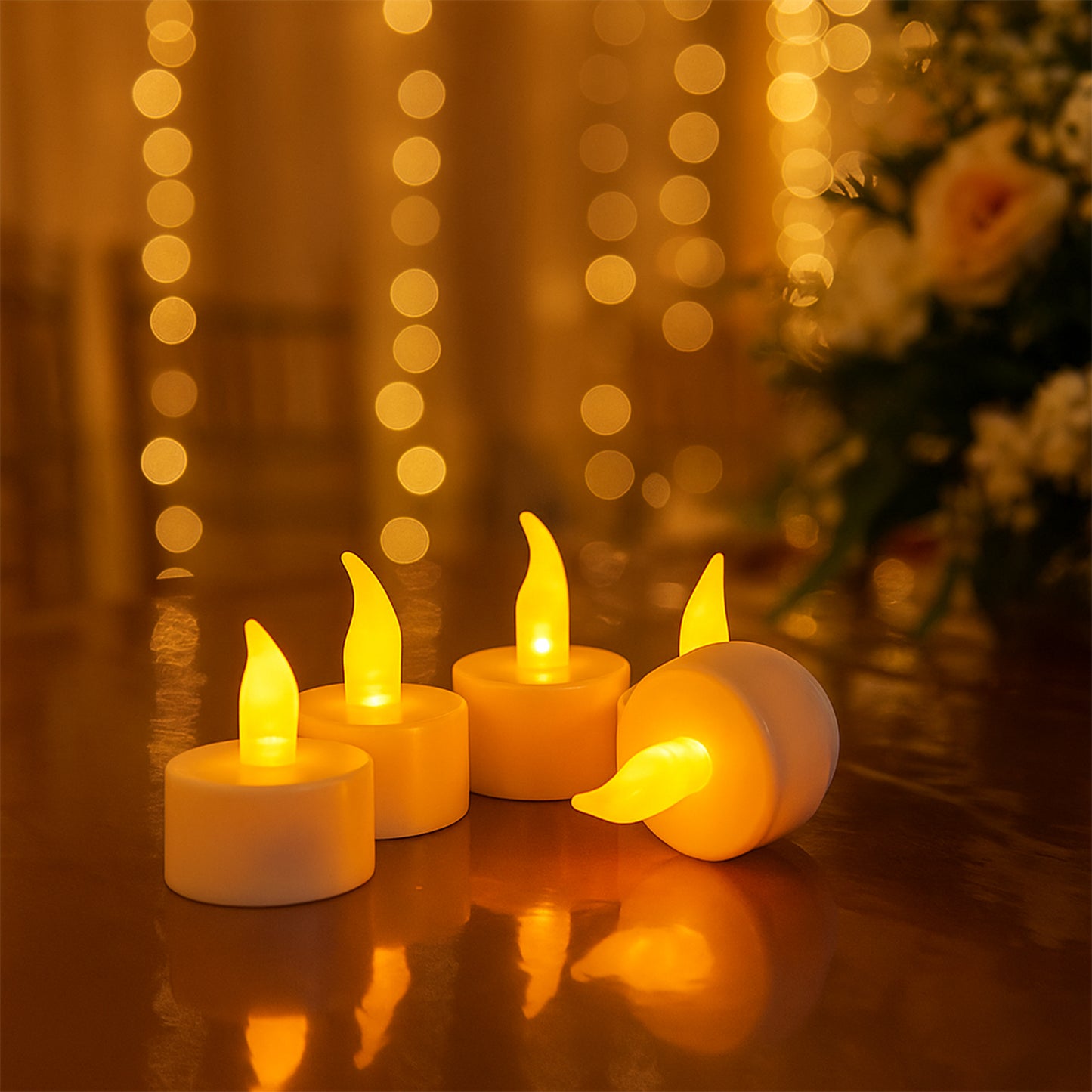 Led Flameless Tealight Candles Lights (6 Pc)